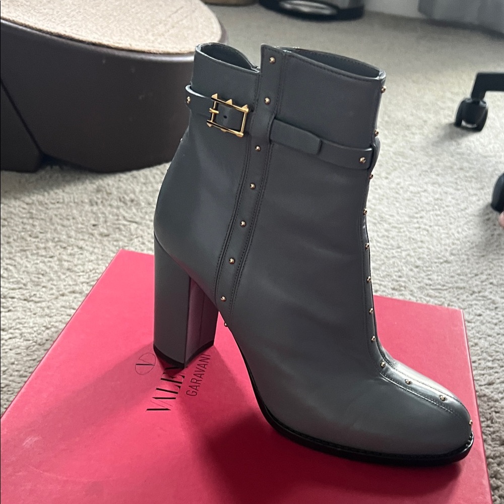 Valentino Garavani Charcoal Heeled Boots